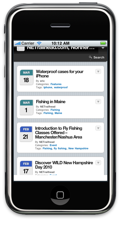 NETrailhead.com on iPhone NETrailhead.com on iPhone