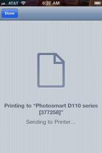 Printing from iPhone