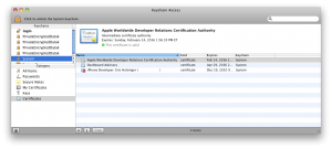 Keychain-system-expired-certificates-visible Keychain system with expired certificates visible